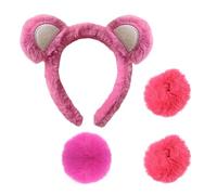 TVSVKWE 1 Piece Bear Headband, 1 Piece Tail Ball And 2 Piece Wristbands, Role-Playing Accessories, Cute Plush Accessories, Party Supplies.