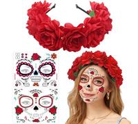 TVSVKWE 1 Piece Flower Headband And 2 Piece Face Patches, Creative Headband, Women'S Headband, Party Clothing Accessories, Masquerade Supplies.