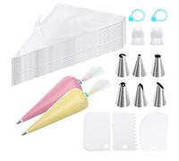 TVSVKWE 1 Set Of Piping Set And 3 Pieces Of Plastic Scraper, Diy Cake Tools, Dessert Baking Tools, Kitchen Supplies.