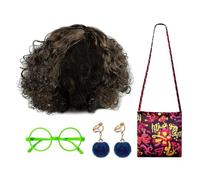 TVSVKWE 1 Wig, 1 Green Glasses, 1 Bag And 1 Ear Clip, Role Play Accessories, Kids Fake Curls, Party Clothing Accessories.