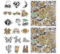 TVSVKWE 100 Pieces Of Leopard Print Cow Pattern Graffiti Stickers, Self-Adhesive Waterproof, Fun Scrapbook Stickers, Diy Notebook Water Cup Aesthetic Decoration.