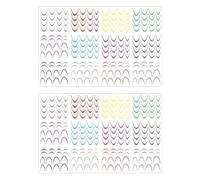 TVSVKWE 2 Mixed Color Gradient Manicure Stickers, Self-Adhesive, Plastic, Modern, Nail Decorative Stickers