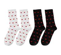 TVSVKWE 2 Pairs Of Love-Print Mid-Tube Socks, Cute And Simple Socks, Women'S Mid-Tube Socks, Soft And Comfortable Cotton Socks.