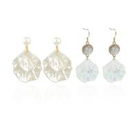 TVSVKWE 2 Pairs of Shell Stud Earrings, Marine Themed Earrings, Creative Simple Stud Earrings, Women's Jewelry, Clothing Accessories.