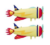 TVSVKWE 2-Piece Airplane-Shaped Balloons, Aluminum Foil Balloons, Children'S Inflatable Toys, Party Scene Layout, Creative Design Balloons.