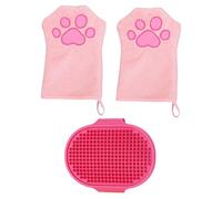 TVSVKWE 2-Piece Glove-Style Towel And 1-Piece Bath Brush, Absorbent Towel, Pet Bathing Supplies, Pet Cleaning Tools.
