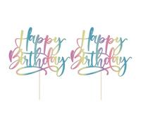 TVSVKWE 2 Pieces Birthday Plugins, Cake Decorations, Cake Accessories, Creative Decoration Plugins, Glitter Cake Plugins.