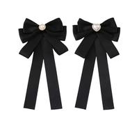 TVSVKWE 2 Pieces Bow-Knot Pearl Streamer Pins, Women's Personality Stylish Brooch, Creative School Style Badges, Fun Clothing Accessories.