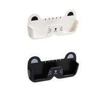 TVSVKWE 2 Pieces Cat-Shaped Glasses Frame, Wall-Mounted Storage Rack, Creative Glasses Frame, Home Accessories (Black, White).