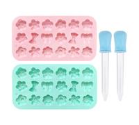 TVSVKWE 2 Pieces Flower Mold And 2 Piece Dropper, Cute Silicone Mold, Baking Accessories, Kitchen Tools, Can Make Chocolate, Jelly, Candy.