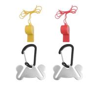 TVSVKWE 2 Pieces Metal Pet Garbage Bag Holder, 2 Pieces Plastic Whistle, With Carabiner, Reusable, Dog Soy Bag Clip.