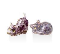 TVSVKWE 2 Pieces Of Kitten Amethyst, Cute Animal Statues, Creative Home Office Desk Decoration, Fun Ornaments, Lover Cat Gifts.