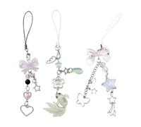 TVSVKWE 3 Pieces Of Sweet Mobile Phone Hanging Chain, Fashionable And Cute Hanging Decorations, Mobile Phone Chain Accessories, Which Can Decorate Bags And Keys.