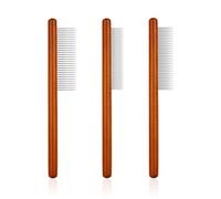 TVSVKWE 3 Pieces Pet Comb, Stainless Steel Comb, Wooden Handle Comb, Pet Hair Cleaning Tool, Pet Supplies.