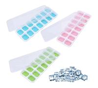 TVSVKWE 3 Pieces Silicone Ice Cube Mold, 14 Grid Ice Cube Mold With Cover, Reusable, Kitchen Tools, Ice Cube Making Tools, Drink Making Accessories.