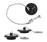 TVSVKWE 3 Pieces With Chain Bathtub Plug, Silicone Kitchen Water Plug, Sink Plug Replacement, Sink Accessories.