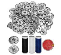 TVSVKWE 30 Pairs Of Metal Snaps And 1 Set Of Sewing Tools, Round Buttons, Hand-Sewing Accessories, Durable Snaps, Suitable For Clothing And Bag Production.