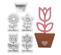 TVSVKWE 4 Pieces Of Flower Mold And 1 Piece Of Flower Pot Mold, Diy Ornament Tools, Creative Silicone Mold, Handicraft Production.