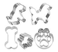 TVSVKWE 5 Pieces Dog Biscuit Mold, Fun And Cute Mold, Stainless Steel Mold, Dough Cutter.