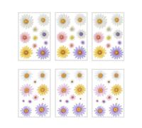 TVSVKWE 6 Daisy Stickers, Colorful Cartoon Floral Trash Can Stickers, Beautiful And Ele, Multi-Functional Wall Stickers, Diy Refrigerator Laptop Decoration.