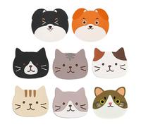 TVSVKWE 6 Pieces Kitten Coasters And 2 Pieces Puppy Coasters, Cartoon Silicone Coasters, Non-Slip Coasters, Thermal Insulation Coasters, Cute Animal Coasters.