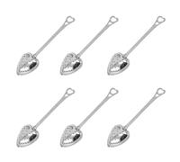 TVSVKWE 6 Pieces Of Heart-Shaped Tea Filter Spoon, Creative Tea Filter, Stainless Steel Tea Brewing Tools, Kitchen Utensils, Tea Drinking Accessories.