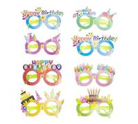 TVSVKWE 8 Pieces Of Happy Birthday Glasses, Children'S Paper Toys, Creative Shooting Props, Universal For Men And Women, Fun Birthday Party Decoration.