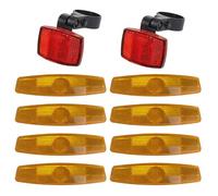 TVSVKWE 8 Pieces Yellow Reflectors, 2 Pieces Red Warning Lights, Bicycle Safety Reflectors, Classic Replacement Accessories, Outdoor Riding Reflectors.