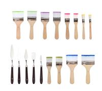 TVSVKWE Set Of 12-Piece Watercolor Brushes And 5-Piece Scrapers, Nylon Wood Handle Brushes, Paint Smear Tools, Painting Accessories, Oil Painting Brushes.