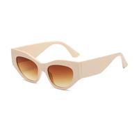 TVTBBVV Cat Eye Sunglasses for Women Men Chunky Wide Temple Frame Dark Tinted Lens Geometric Eyewear UV Protection(C4)
