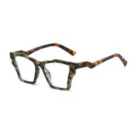 TVTBBVV Geometric Square Eyeglasses for Women Men, Retro Black Thick Frame with Clear Lenses, Angular Temple Arms, Lightwei