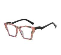 TVTBBVV Geometric Square Eyeglasses for Women Men, Retro Black Thick Frame with Clear Lenses, Angular Temple Arms, Lightwei
