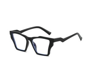TVTBBVV Geometric Square Eyeglasses for Women Men, Retro Black Thick Frame with Clear Lenses, Angular Temple Arms, Lightwei