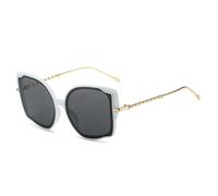 TVTBBVV Oversized Geometric Sunglasses for Women Retro Sparkle Frame Twisted Metal Arm Tinted Lens UV Protection(C7)