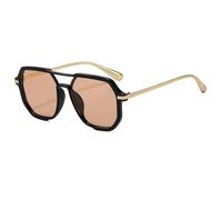 TVTBBVV Oversized Hexagonal Sunglasses for Women Men Retro Square Geometric Frame UV400 Protection Double Bridge Eyewear Fashion Shades for Outdoor Travel,C6,One size