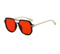 TVTBBVV Oversized Hexagonal Sunglasses for Women Men Retro Square Geometric Frame UV400 Protection Double Bridge Eyewear Fashion Shades for Outdoor Travel,C5,One size