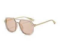 TVTBBVV Oversized Hexagonal Sunglasses for Women Men Retro Square Geometric Frame UV400 Protection Double Bridge Eyewear Fashion Shades for Outdoor Travel,C9,One size