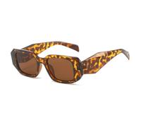 TVTBBVV Oversized Rectangle Sunglasses for Women Men Retro Chunky Square Frame Trendy Geometric Temple Shades UV Protection Fashion