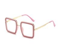 TVTBBVV Oversized Square Glitter Sunglasses for Women Retro Sparkle Frame Gold Metal Arm Tinted Lens UV Protection