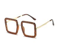 TVTBBVV Oversized Square Glitter Sunglasses for Women Retro Sparkle Frame Gold Metal Arm Tinted Lens UV Protection
