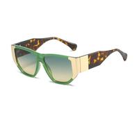 TVTBBVV Oversized Square Sunglasses for Women Black Gold Frame Wide Temple UV400 Protection Chunky Sun Glasses