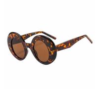 TVTBBVV Sunglasses Men Women Oversized Circular Big Frame Hip Hop Sun Glasses Fashion Trendy Travel Uv400(Leopard Brown)