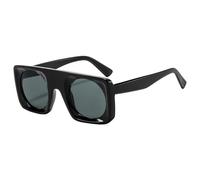 TVTBBVV Thick Frame Square Sunglasses for Men Women Bold Retro Style Black Shades UV Protection Eyewear for Outdoor Driving