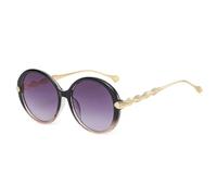 TVTBBVV Women Luxury Sunglasses Fashion Metal Large Frame Circular Shape Travel Uv400(Gold Black Gray)
