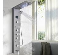 TVTIUO Brushed Nickel Shower Panel Tower Wall Mounted Tower System Shower Tower Panel 5 Functions with 8 Massage Jets…