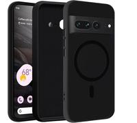 TVVTPU Magnetic Case for Google Pixel 7 Pro, Compatible with MagSafe, High-Quality Liquid Silicone Mobile Phone Case, Soft, Thin, Shockproof, Scratch-Resistant, All-Round Protection Case - Black
