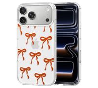 TVVTPU Magnetic Cover for iPhone 17 Pro Max Compatible with MagSafe, Transparent Case with Bow Pattern Silicone TPU Bumper Protection Shockproof Anti-Scratch Case, Orange