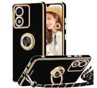 TVVTPU Mobile Phone Lanyard for Motorola Moto E13, Case with Strap, Mobile Phone Case with 360° Ring Stand, Shockproof, Scratch-Resistant, TPU Bumper, Protective Case with Cord for Hanging