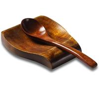 Tvvtuww Acacia Wood Spoon Rest Spoon Holder for Stove Top, Utensil Holder for Ktichen Counter, Spatula, Ladles, Forks, Tongs, Short