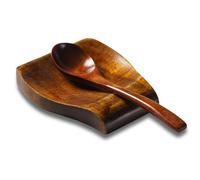 Tvvtuww Acacia Wood Spoon Rest Spoon Holder for Stove Top, Utensil Holder for Ktichen Counter, Spatula, Ladles, Forks, Tongs, Short